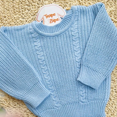 Blusa de Linha Ponto Alto Fechado - Azul Bebê